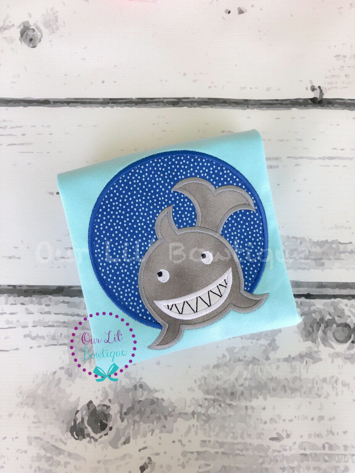 Girls Shark Birthday Shirt: Under The Sea Applique, Personalized