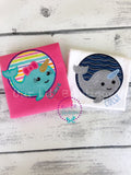 Personalized Narwhal Shirt - Girl Narwhal Shirt - Boy Narwhal Shirt - Cute Narwhal Applique - Narwhal Applique - Summer Shirt - Birthday