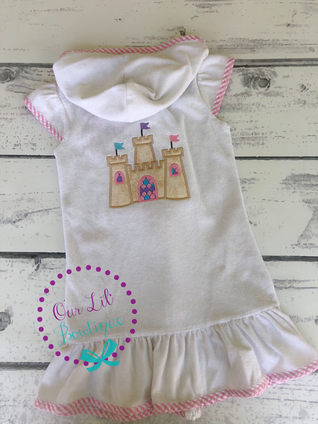 Personalized Sandcastle Applique Terry Cloth Cover-Up: Dance & Swim