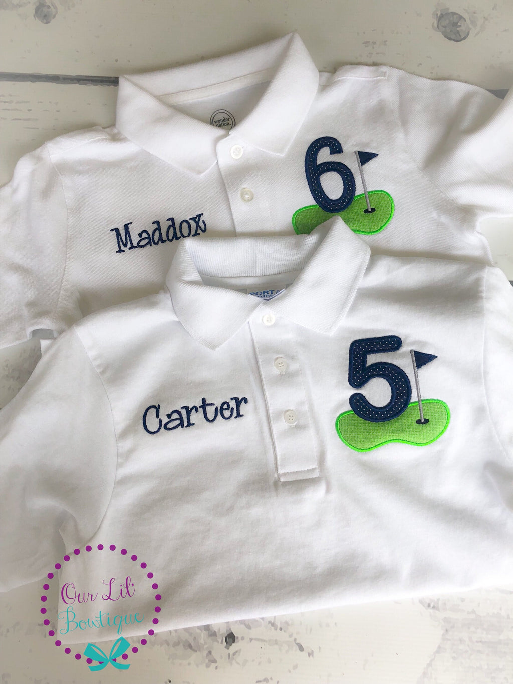 Golf Polo Birthday Shirt - Boys Birthday Shirt - Hole In One Birthday - Personalized Birthday Shirt - Golfing Birthday Shirt - Golf Shirt