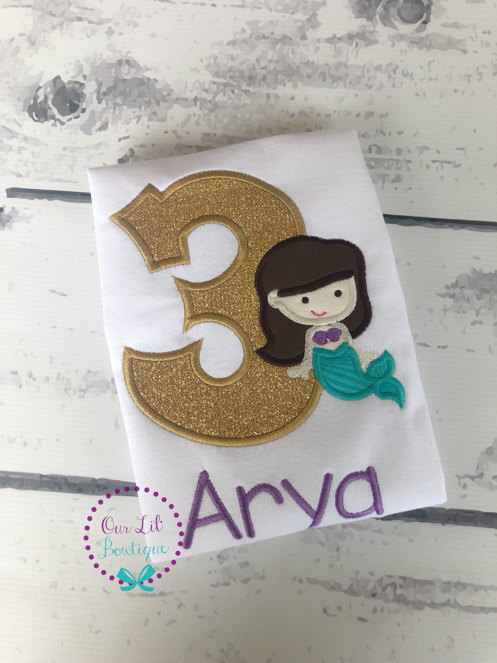 Mermaid Birthday Applique Shirt - Under the Sea Party