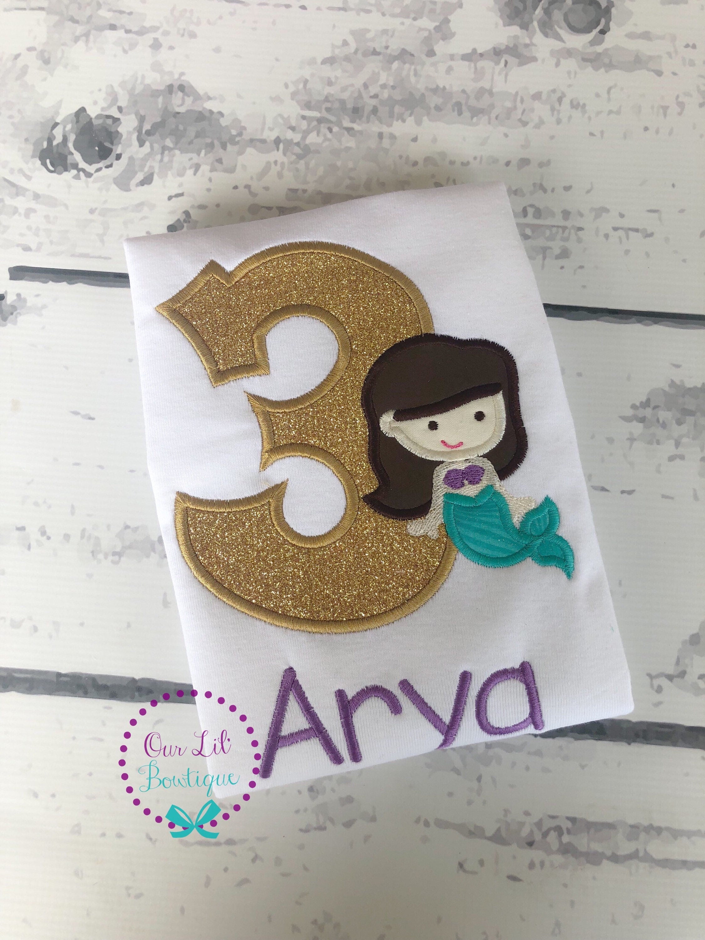 Mermaid Birthday Applique Shirt - Under the Sea Party