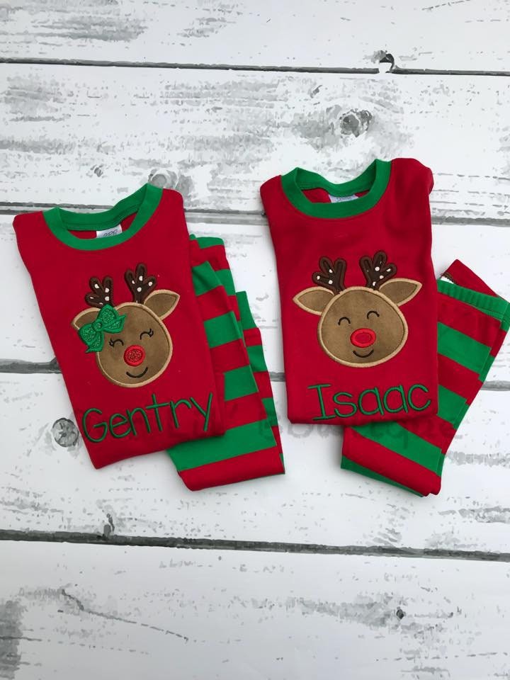 PRE-ORDER Reindeer Christmas Pajamas: Personalized Holiday PJs