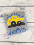 Back to School Shirt: Embroidered Truck Appliqué, Personalized Preschool Tee