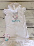 Personalized Mermaid Terry Cloth Cover Up: Toddler Swim, Dance Costume