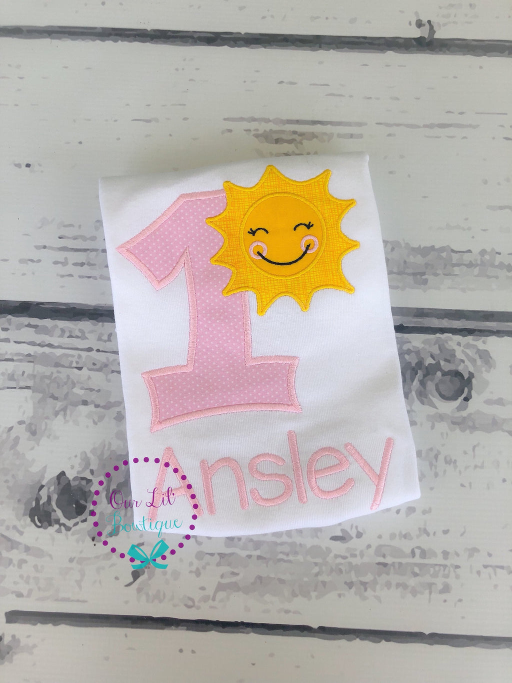 Sunshine 1st Birthday Shirt - Personalized Girl Birthday Outfit - One in the Sun