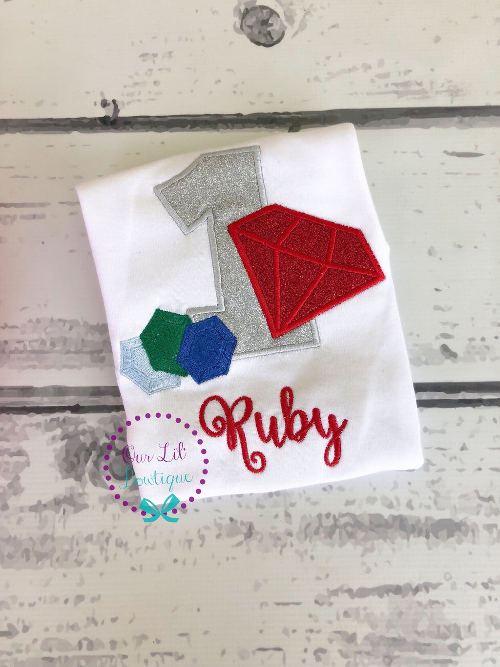 She's A Gem Birthday- Gem Birthday - Birthday Shirt - Personalized Birthday Shirt - Girl - First Birthday - Diamonds- Gem 1st Birthday