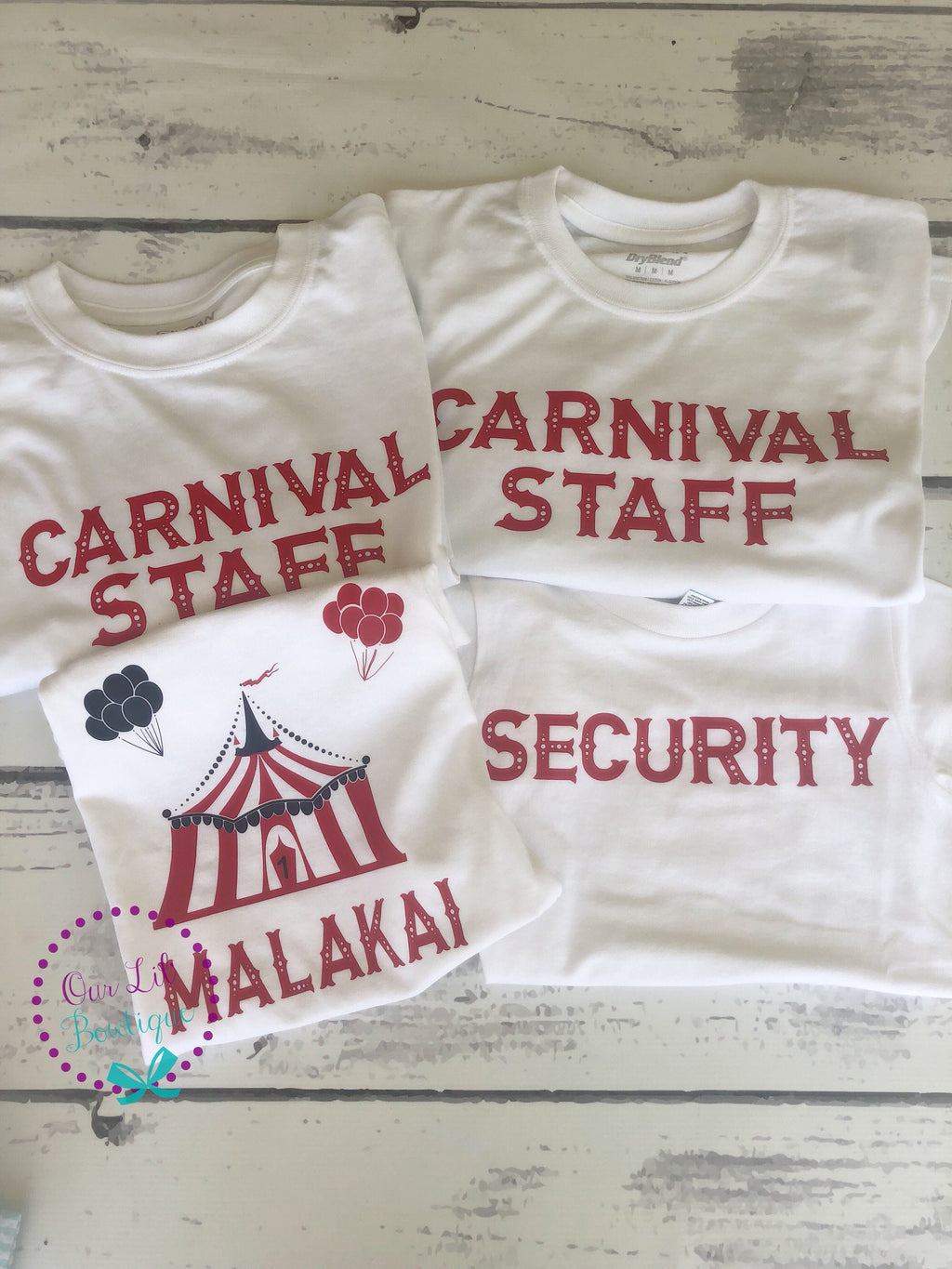 Personalized Carnival Staff Shirt - Circus Birthday Outfit
