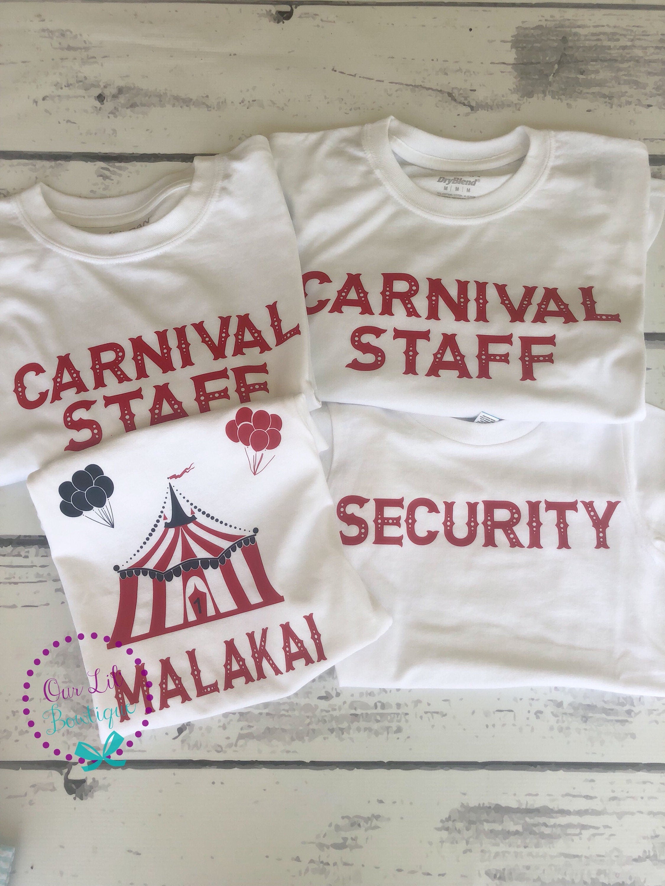 Personalized Carnival Staff Shirt - Circus Birthday Outfit
