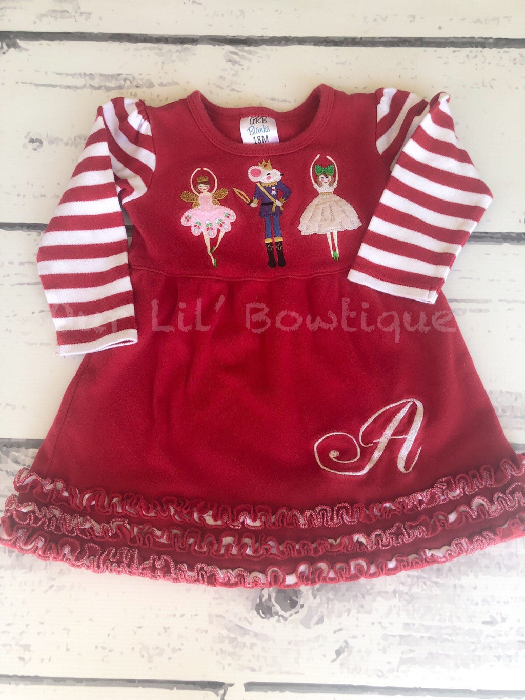 Personalized Nutcracker Christmas Dress: Monogrammed Girls Holiday Outfit