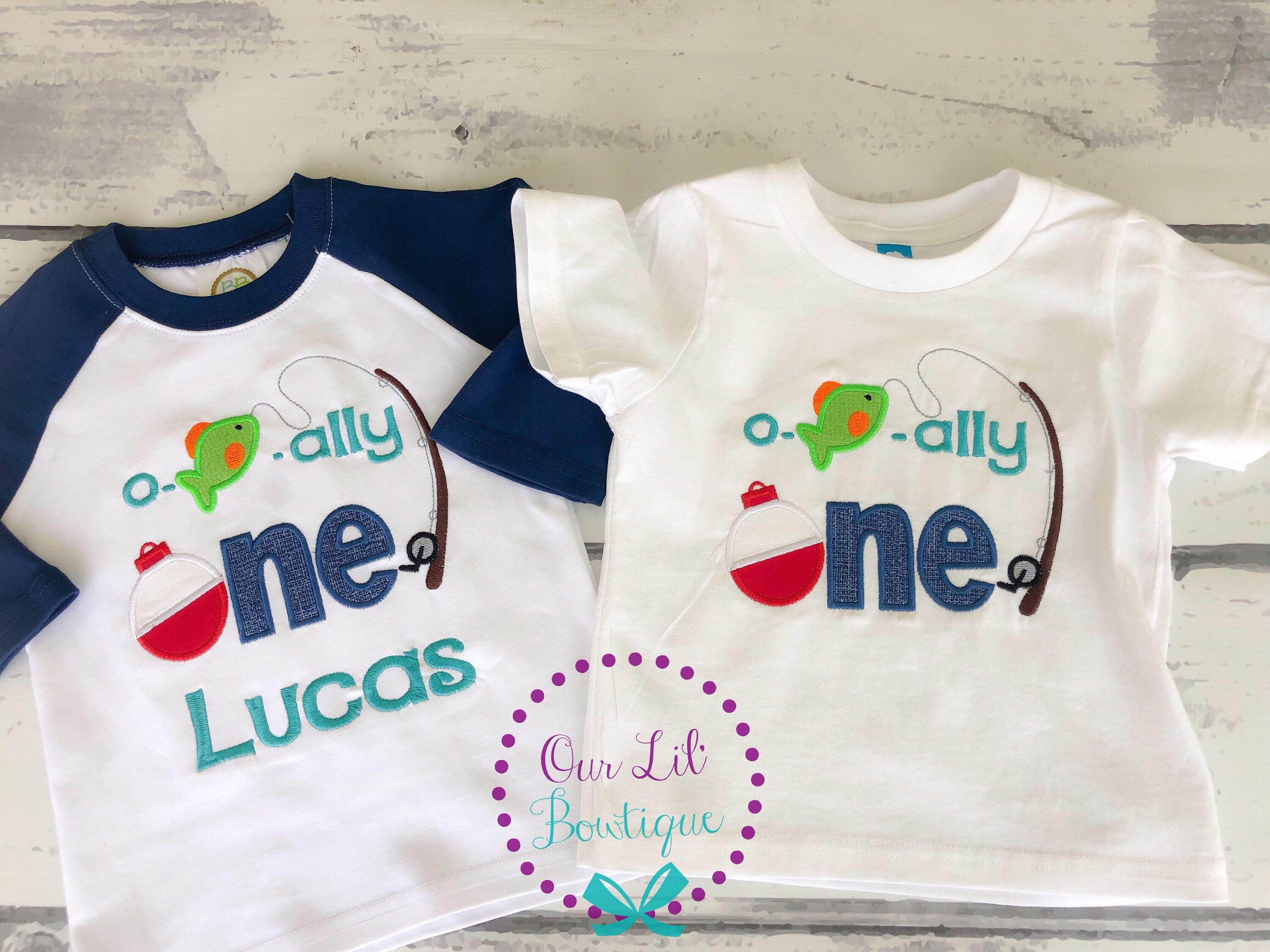 O-Fish-Ally One Birthday Shirt - Fishing Theme - Personalized