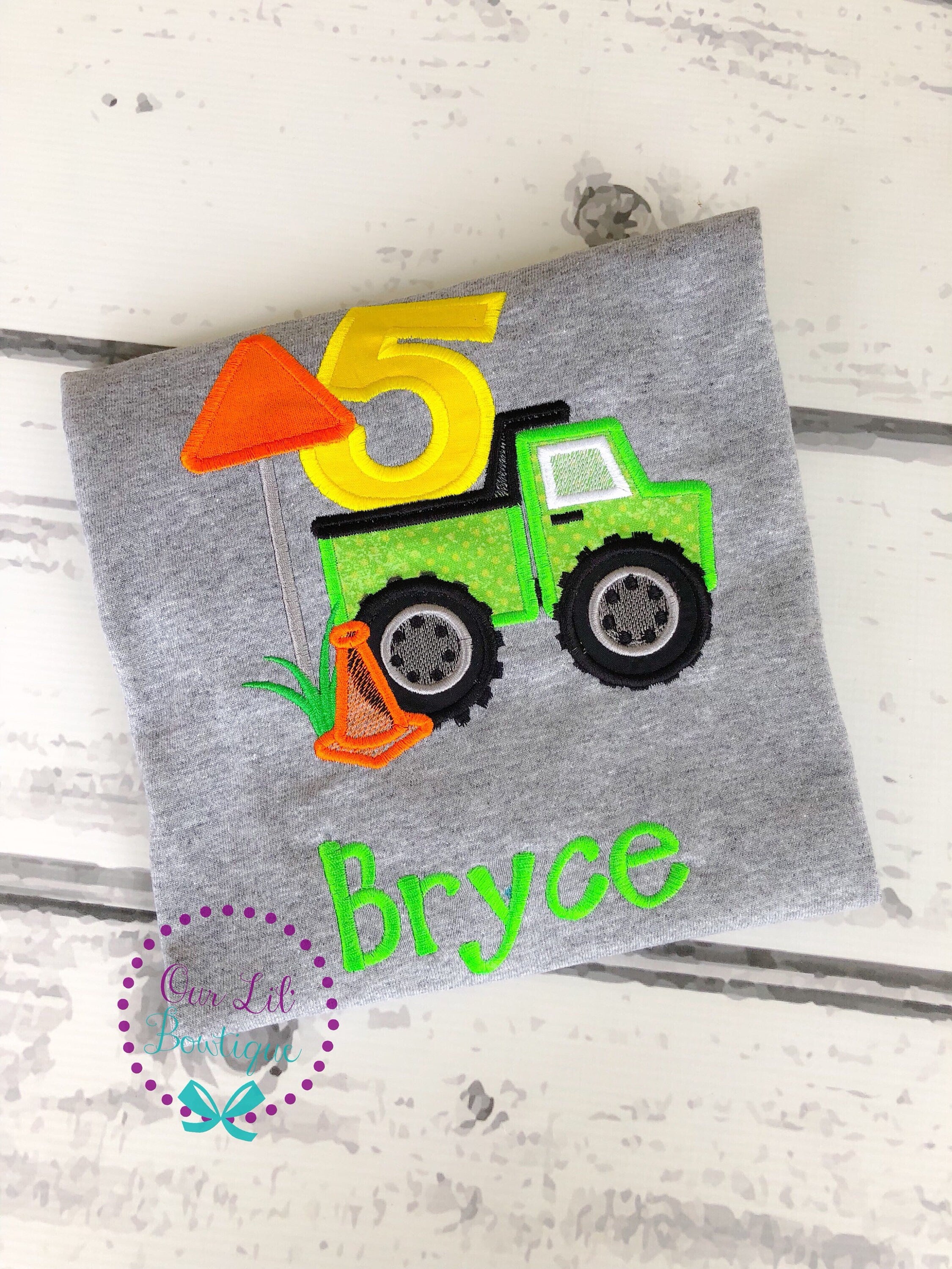 Personalized Dump Truck Birthday Shirt: Construction Party Tee