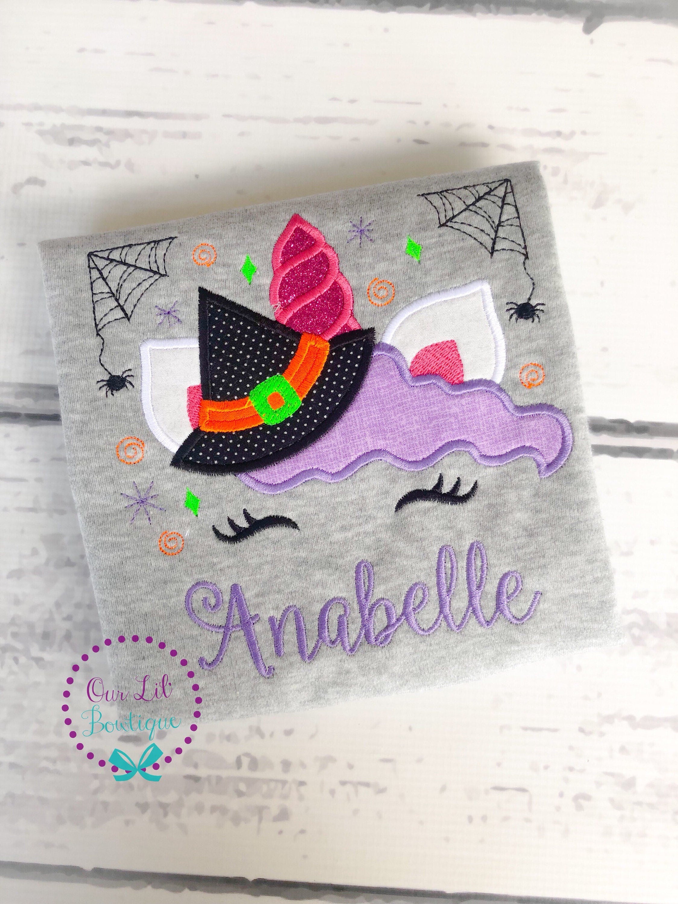 Witch Unicorn Halloween Shirt - Personalized Girls Tee