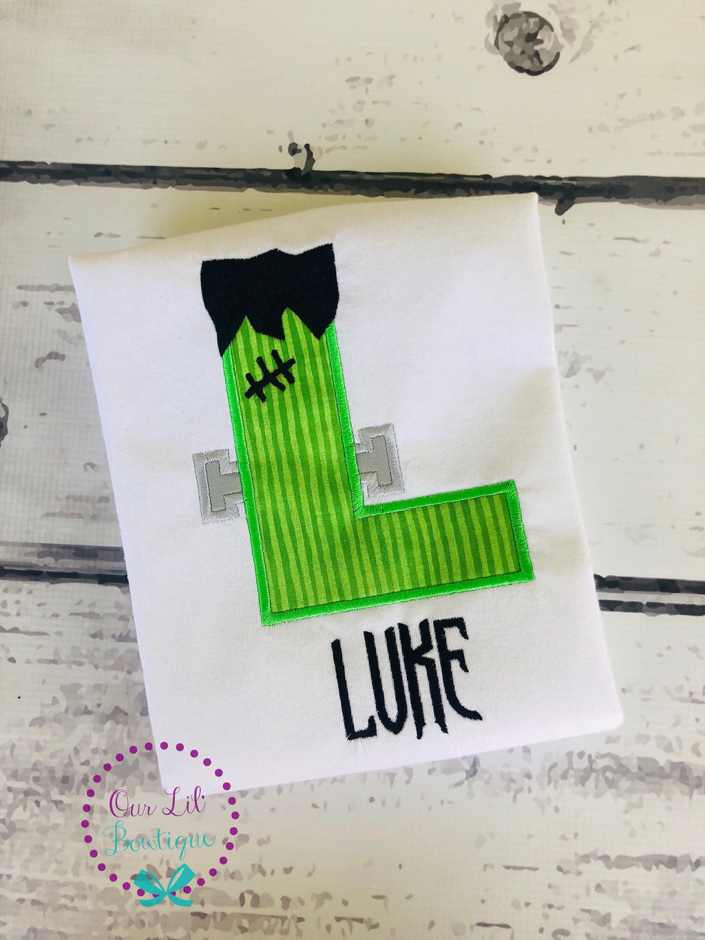 Frankenstein Applique Halloween Shirt - Personalized Monster Tee
