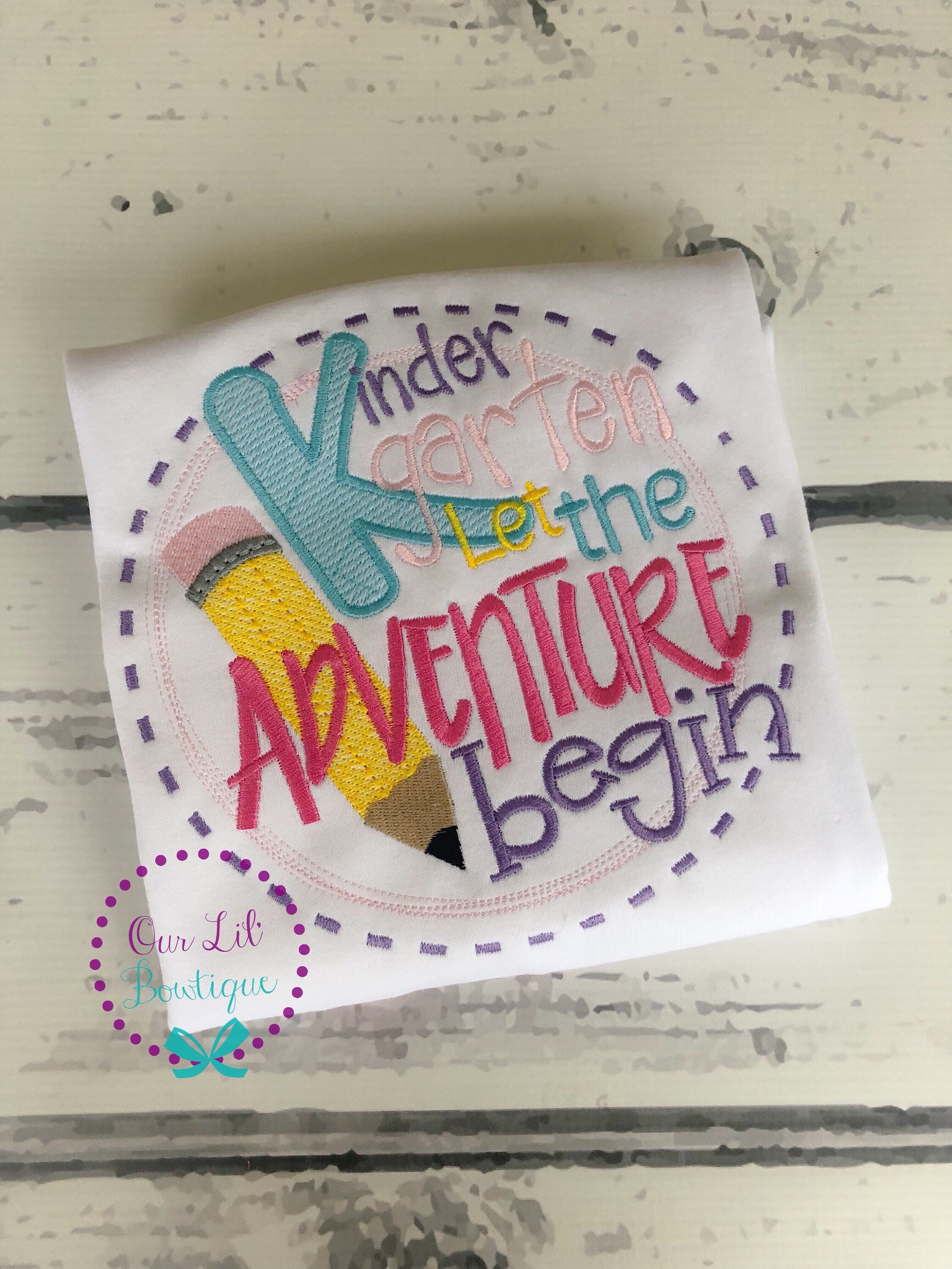 Embroidered Back to School Dress: Kindergarten Adventure