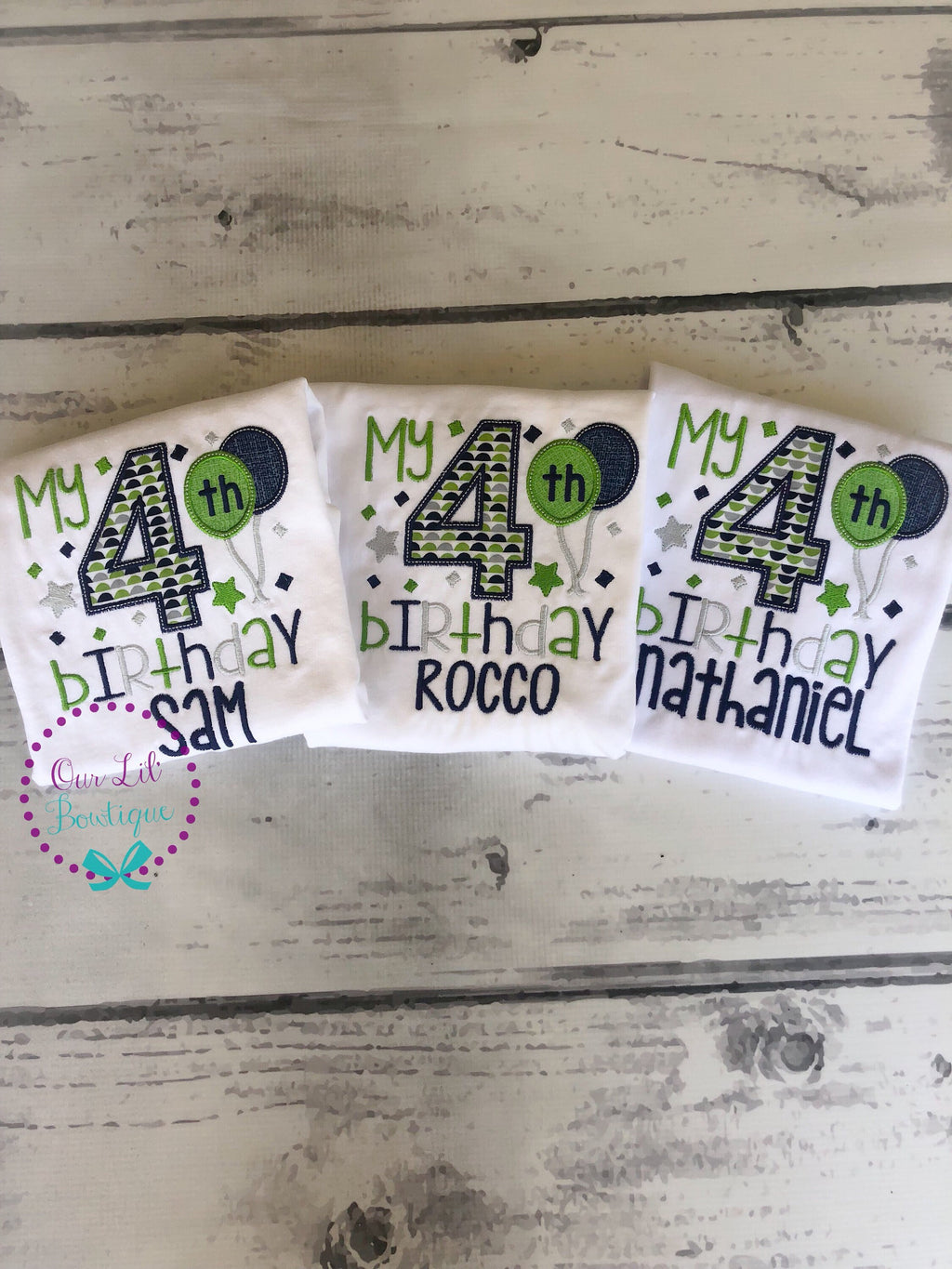 Personalized Boys Birthday Shirt: Embroidered Balloons, Custom Age