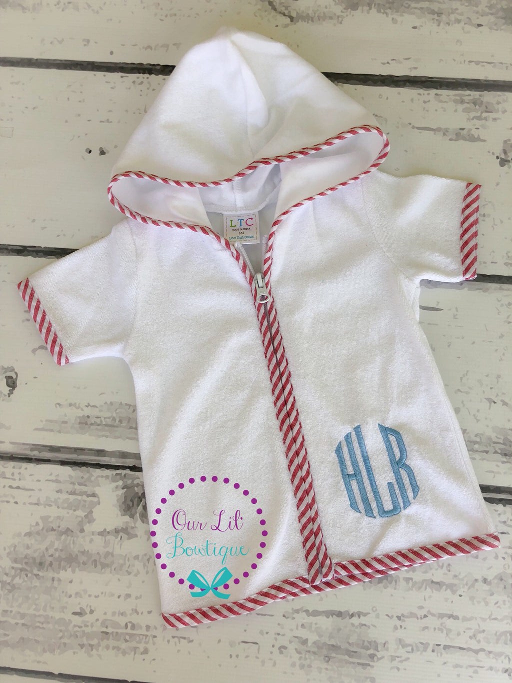 Personalized Terry Cloth Toddler Hooded Cover-Up: Monogrammed Swim Cover