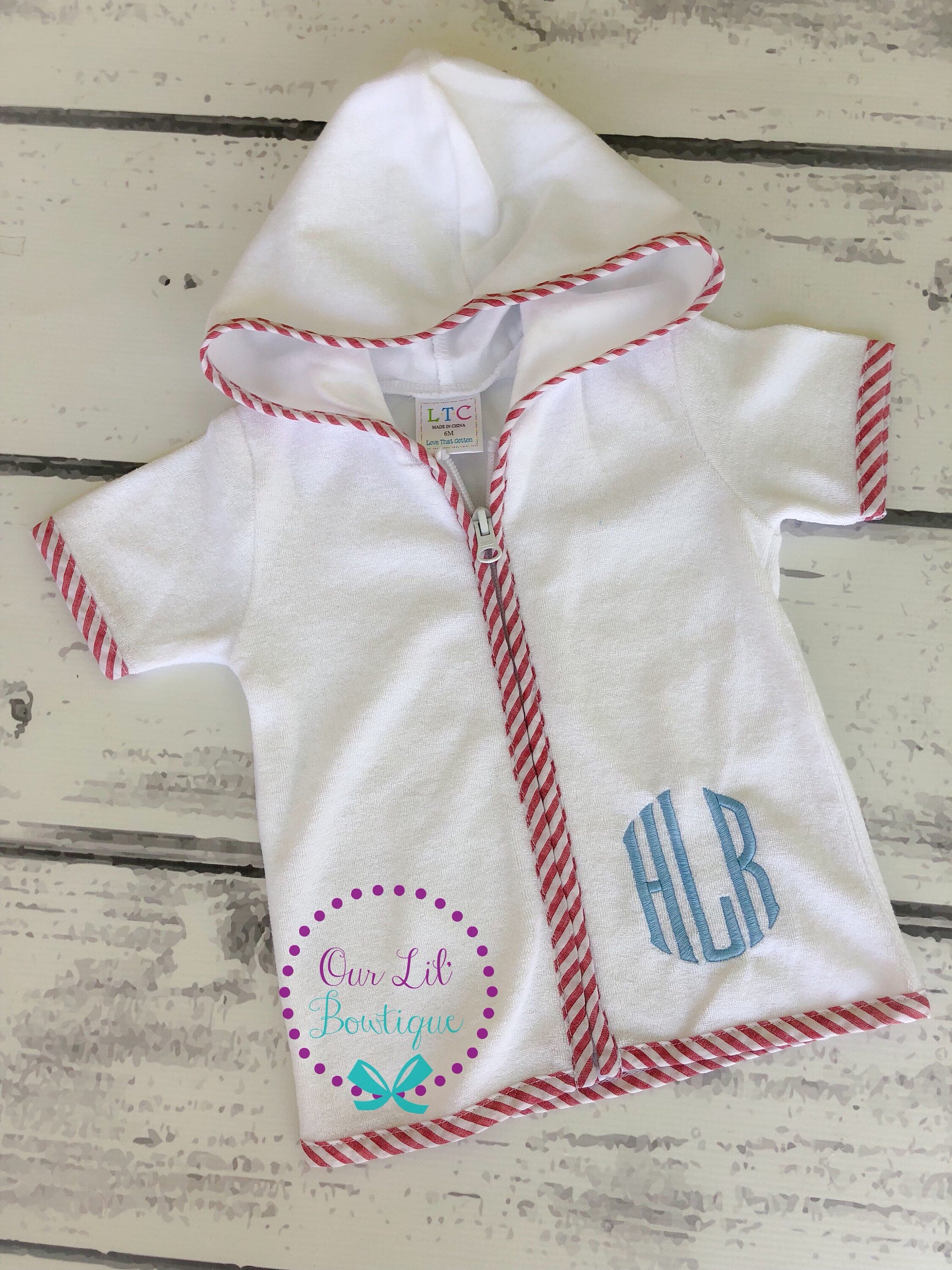 Personalized Terry Cloth Toddler Hooded Cover-Up: Monogrammed Swim Cover