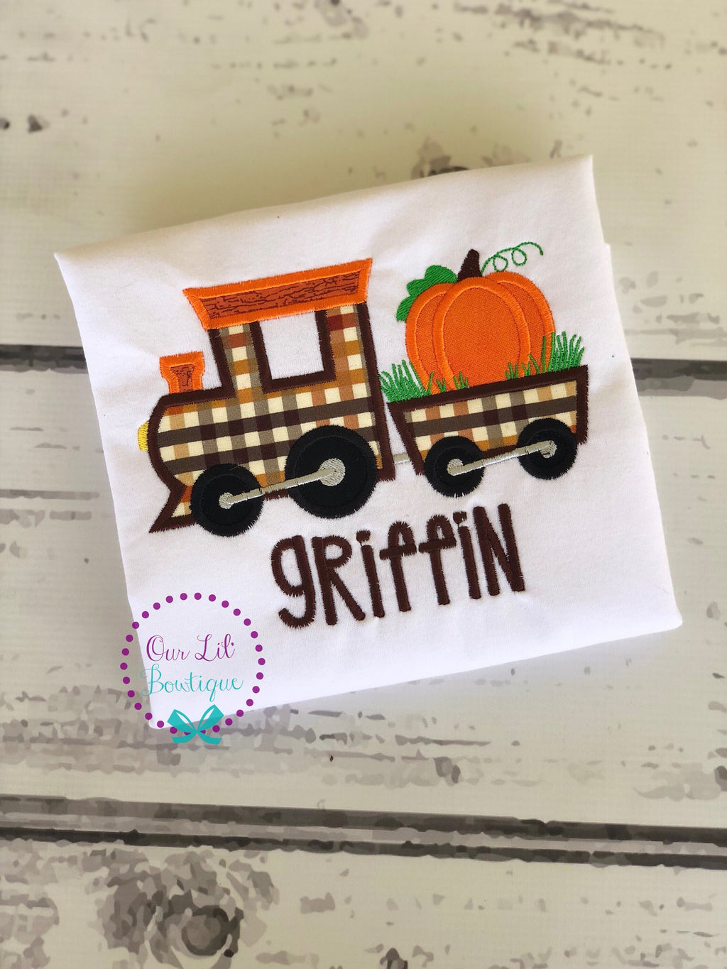 Personalized Pumpkin Train Shirt: Thanksgiving Halloween Outfit