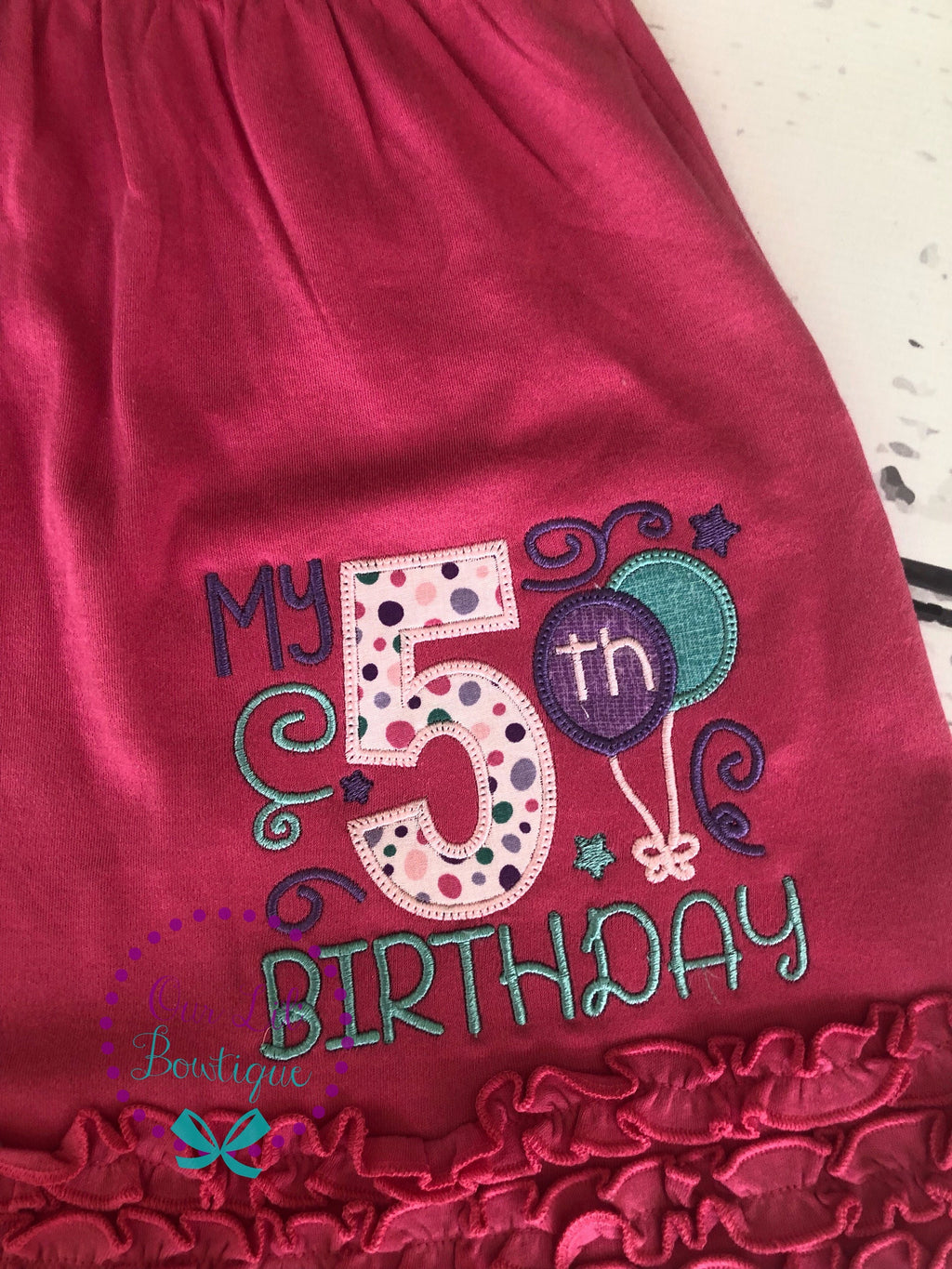 Personalized Girls Birthday Shirt or Dress - Balloon Design - Birthday Dress - Girls Birthday