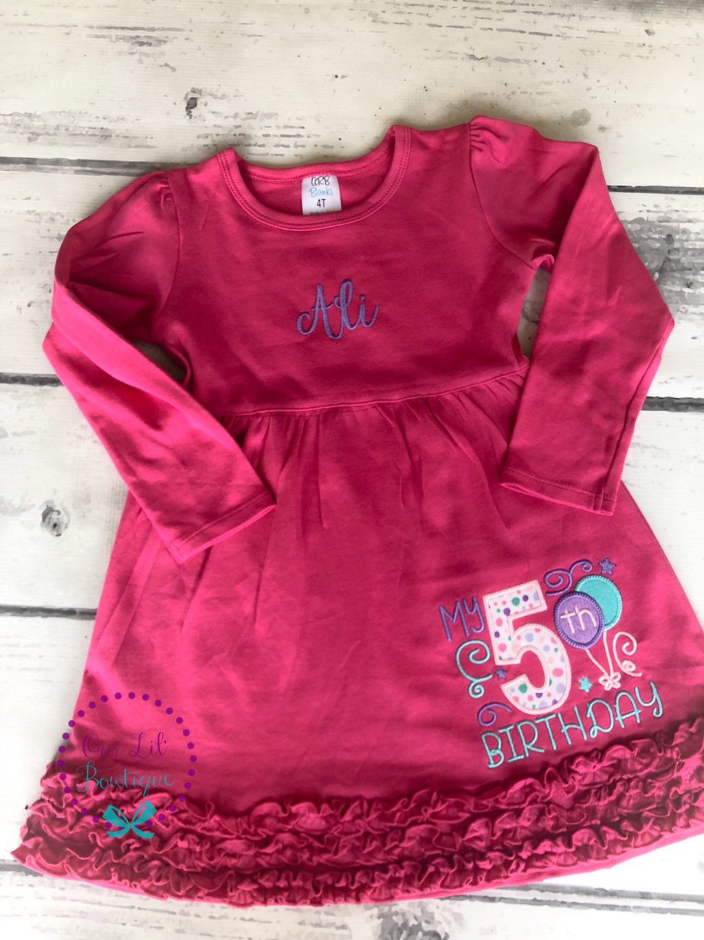 Personalized Girls Birthday Shirt or Dress - Balloon Design - Birthday Dress - Girls Birthday