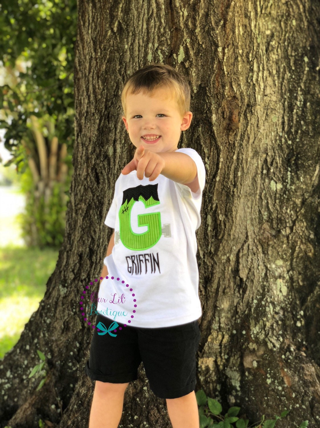 Frankenstein Applique Halloween Shirt - Personalized Monster Tee
