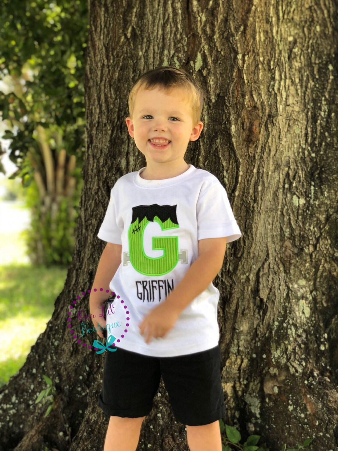 Frankenstein Applique Halloween Shirt - Personalized Monster Tee