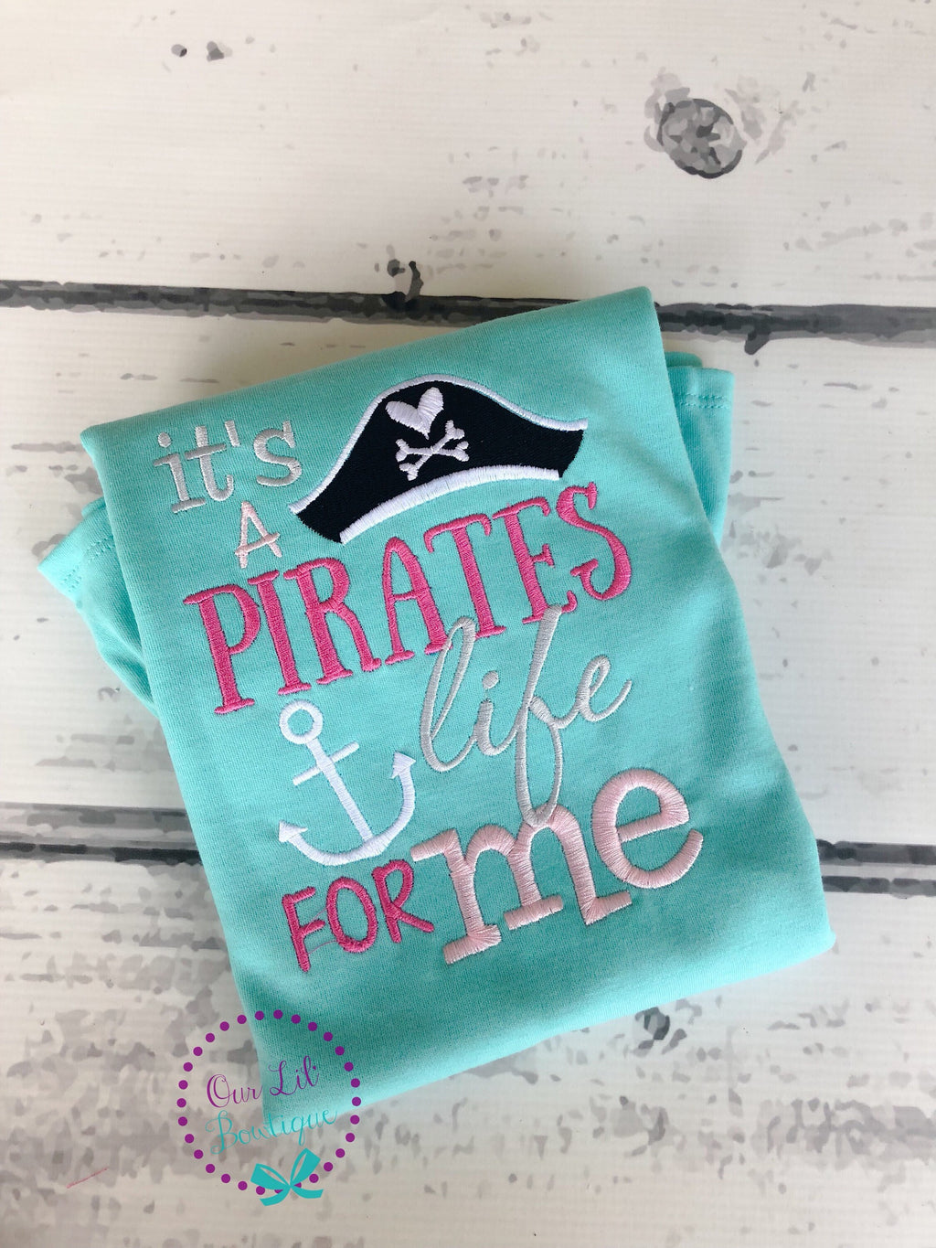 Personalized Pirate Birthday Shirt: Embroidered Boy's T-Shirt