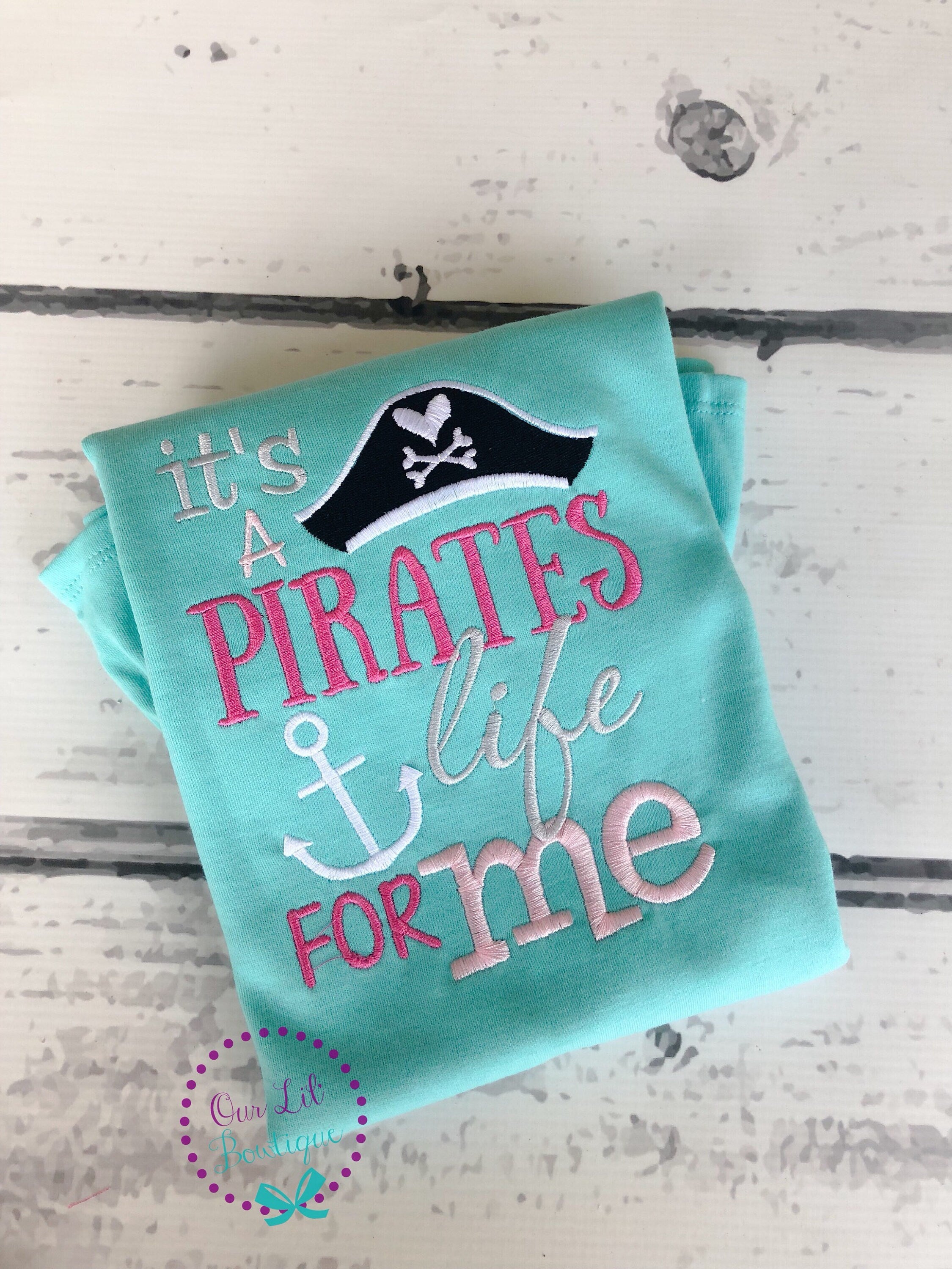 Personalized Pirate Birthday Shirt: Embroidered Boy's T-Shirt