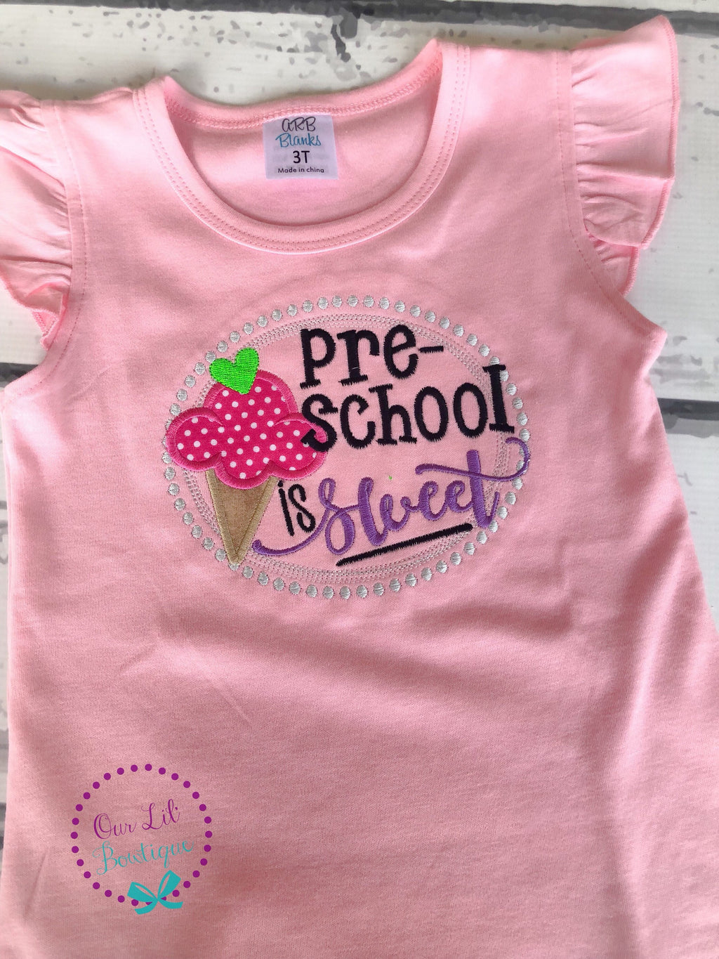 Kindergarten Is Sweet - School Shirt - Preschool Shirt - VPK Shirt - Kindergarten Shirt - Girl Back to School - Custom School Shirt