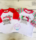 Christmas Shark Shirt: Personalized Santa Shark Appliqué Bodysuit