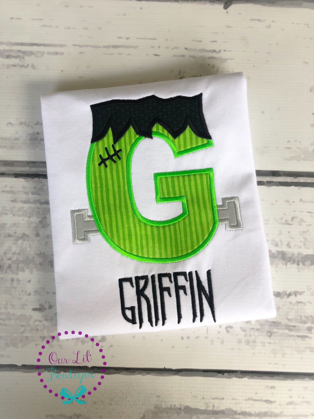 Frankenstein Applique Halloween Shirt - Personalized Monster Tee
