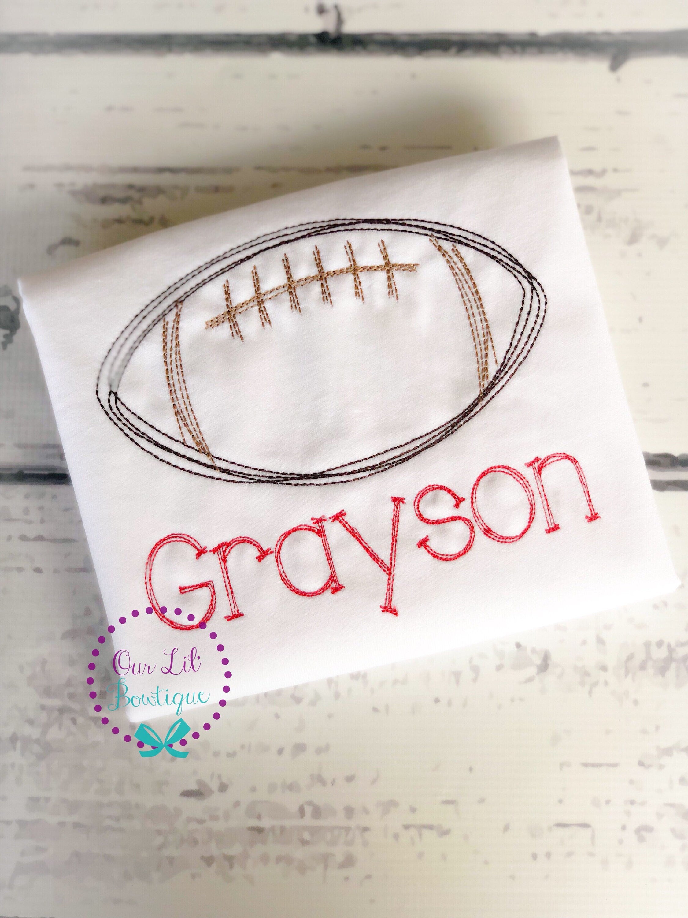 Embroidered Sketch Football Shirt: Personalized Team Spirit Outfit