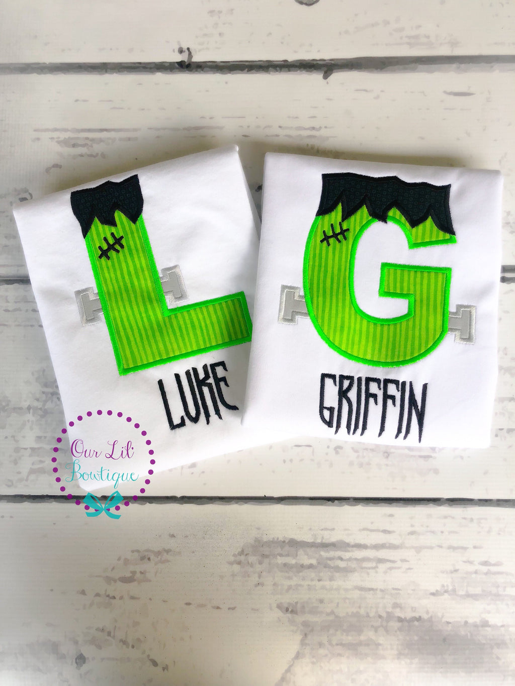 Frankenstein Applique Halloween Shirt - Personalized Monster Tee