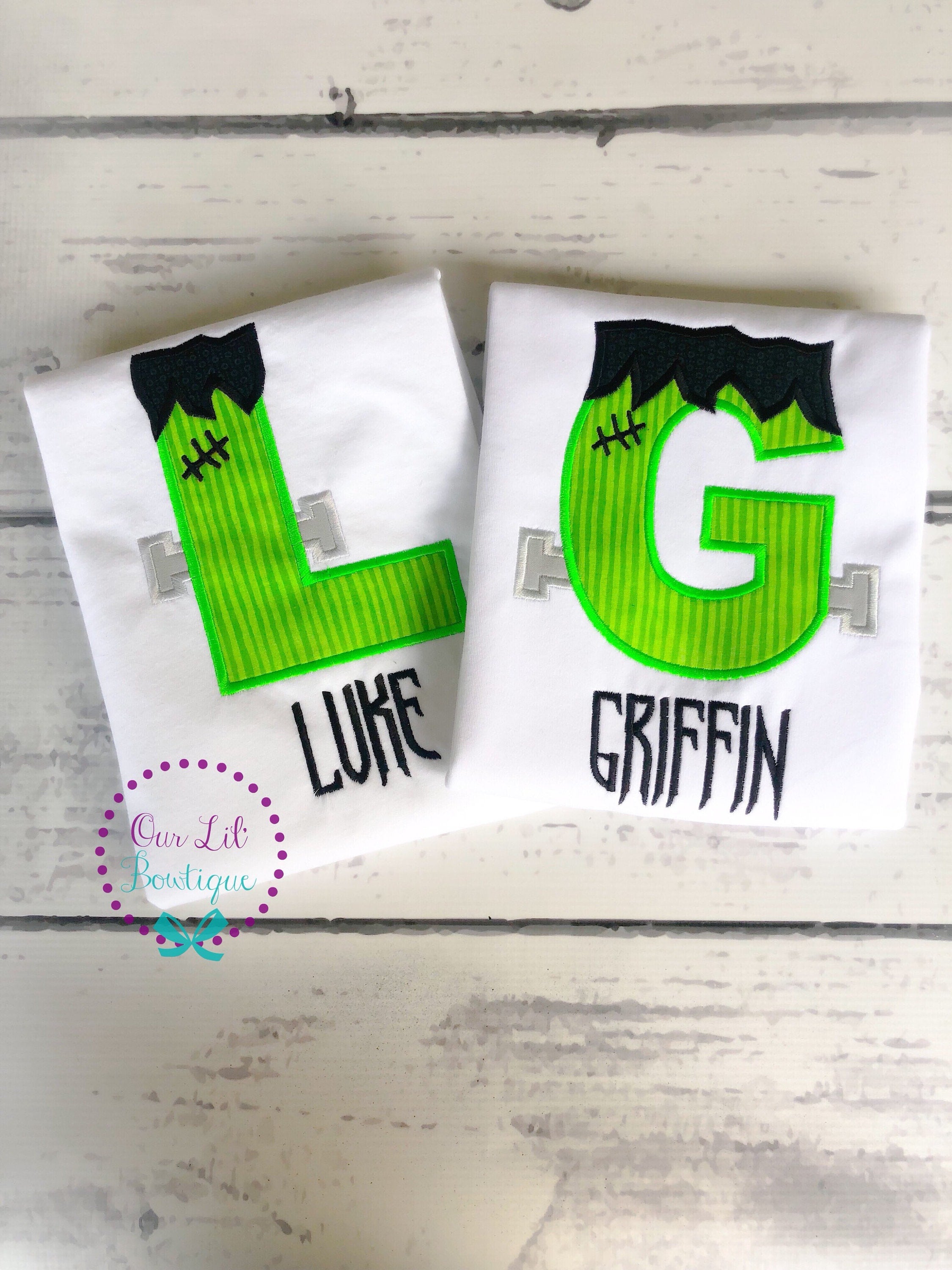 Frankenstein Applique Halloween Shirt - Personalized Monster Tee