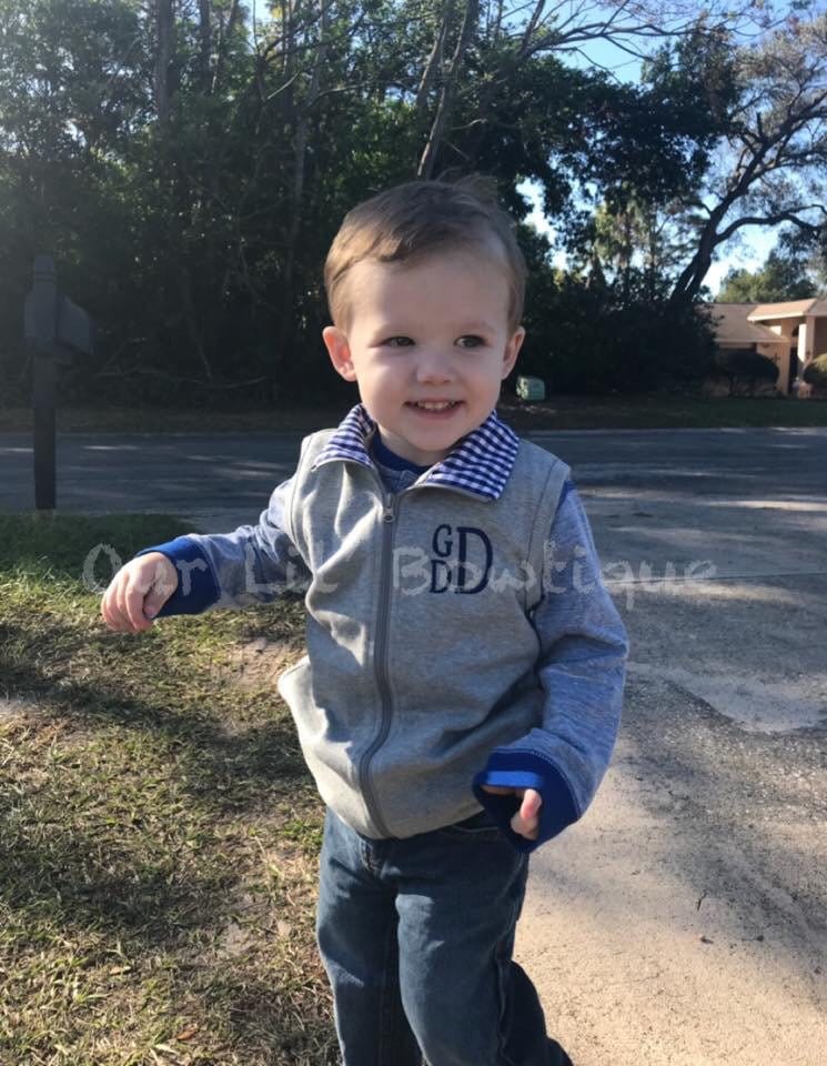 Personalized Kids Vest - Personalized Vest - Monogrammed Vest - Boys Monogram Vest - Gingham