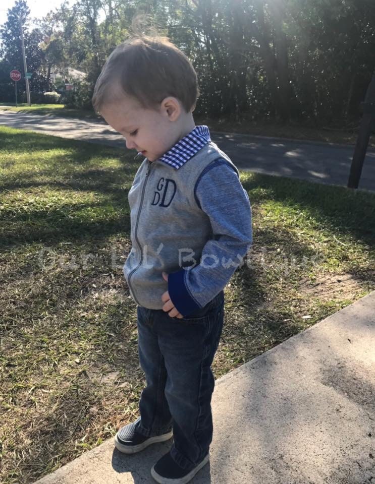 Personalized Kids Vest - Personalized Vest - Monogrammed Vest - Boys Monogram Vest - Gingham