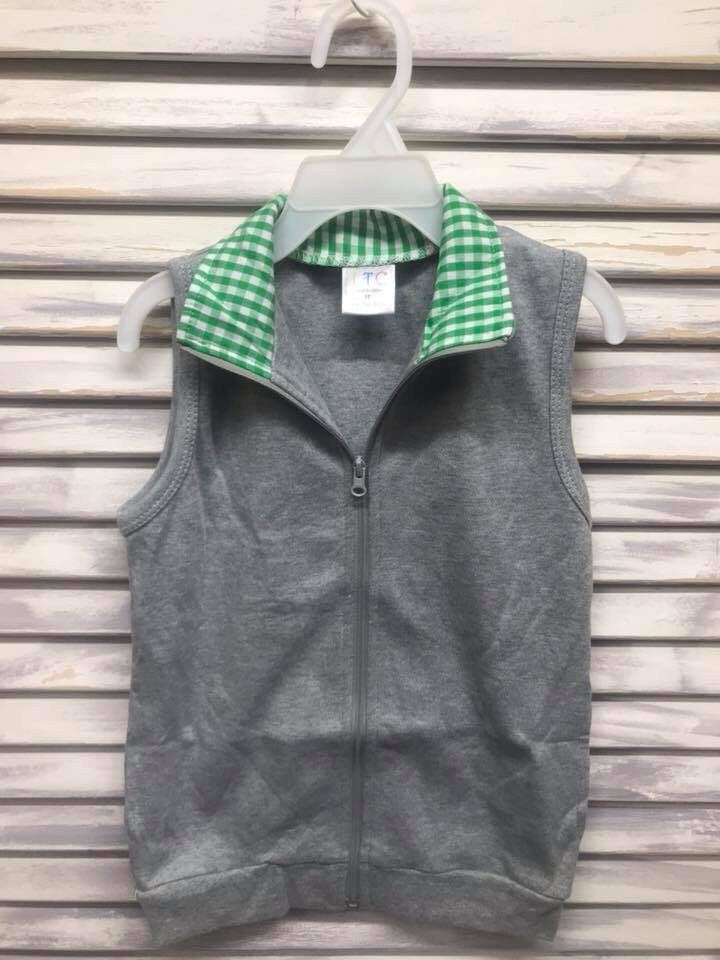 Personalized Kids Vest - Personalized Vest - Monogrammed Vest - Boys Monogram Vest - Gingham