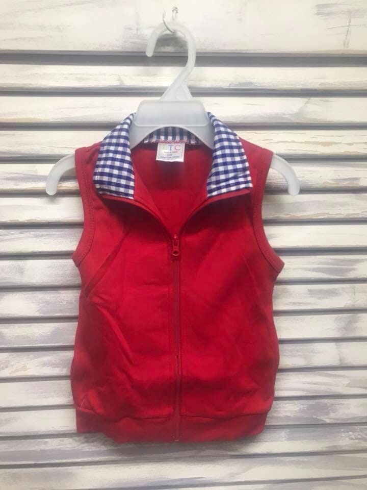Personalized Kids Vest - Personalized Vest - Monogrammed Vest - Boys Monogram Vest - Gingham
