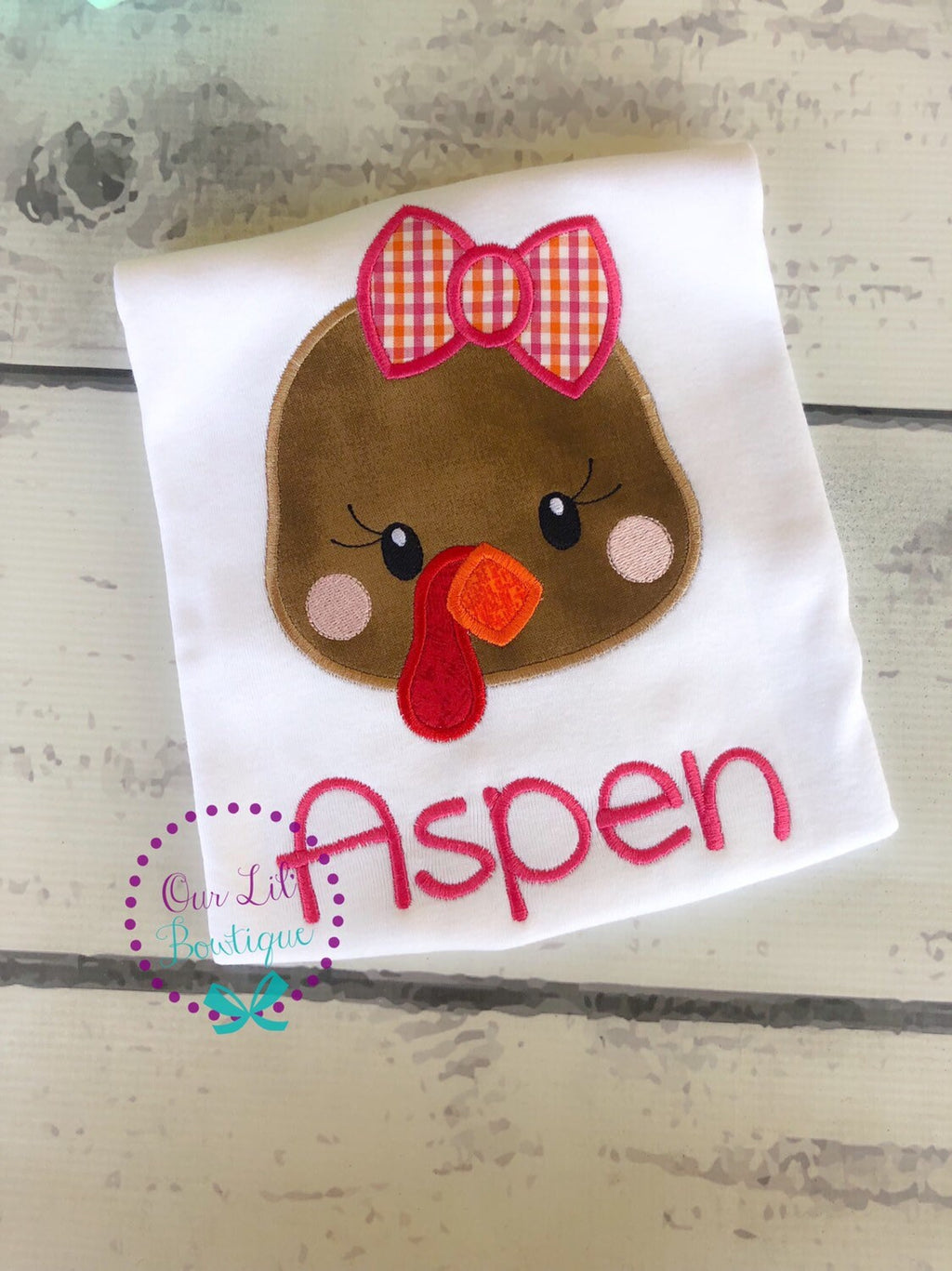 Thanksgiving Turkey Applique Shirt: Personalized First Thanksgiving