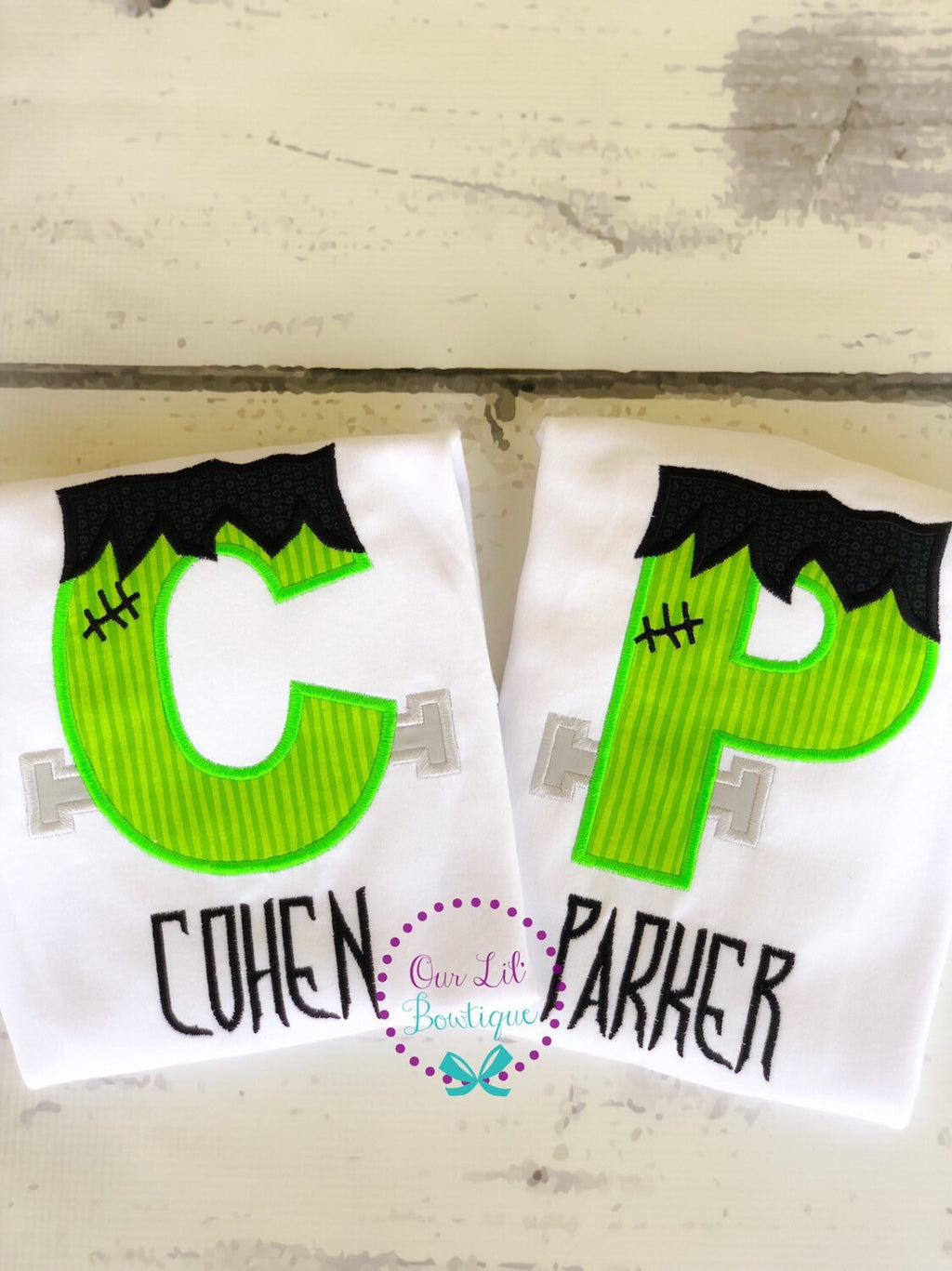Frankenstein Applique Halloween Shirt - Personalized Monster Tee