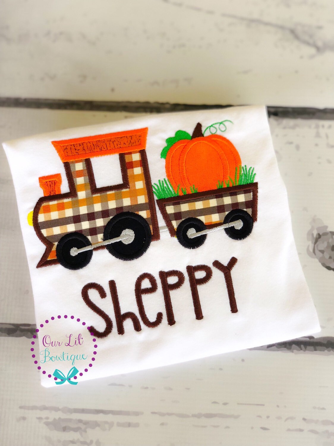 Personalized Pumpkin Train Shirt: Thanksgiving Halloween Outfit