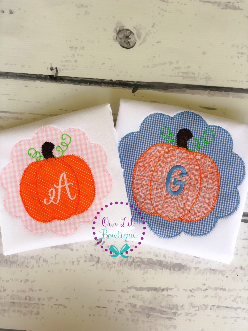 Monogram Pumpkin Shirt: Appliqué Ruffle Sleeve, Birthday Outfit