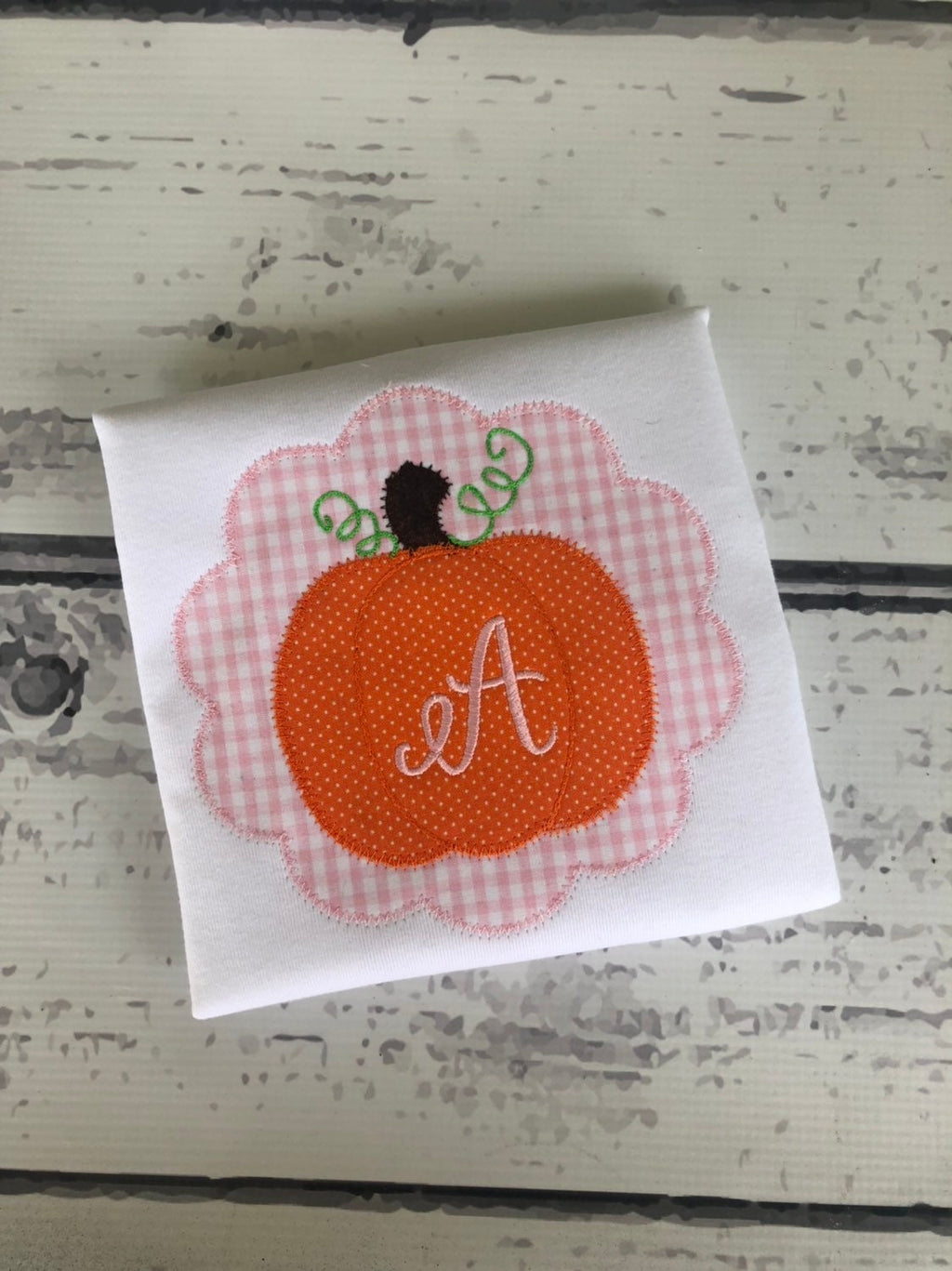 Monogram Pumpkin Shirt: Appliqué Ruffle Sleeve, Birthday Outfit