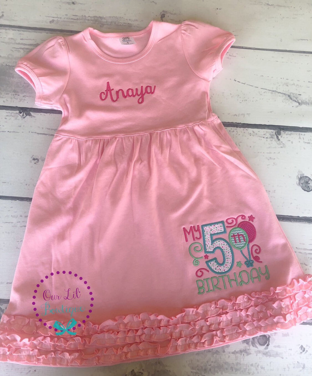 Personalized Girls Birthday Shirt or Dress - Balloon Design - Birthday Dress - Girls Birthday