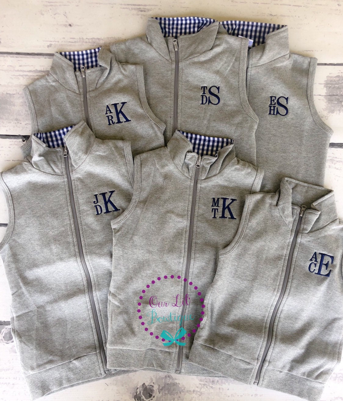 Personalized Kids Vest - Personalized Vest - Monogrammed Vest - Boys Monogram Vest - Gingham