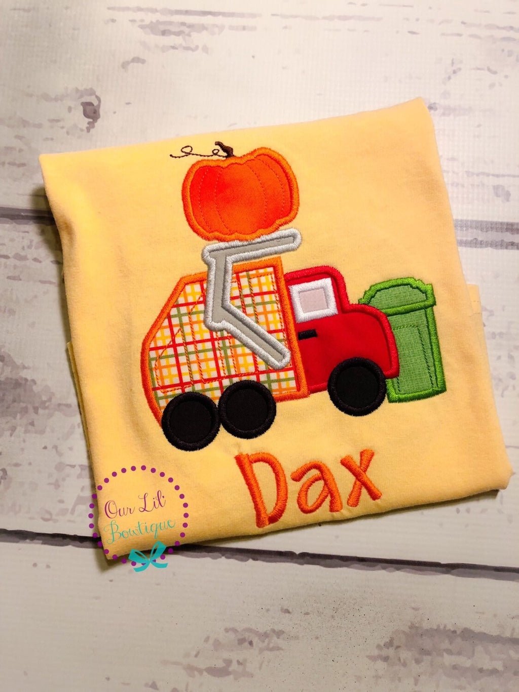 Personalized Pumpkin Truck Raglan Shirt - Thanksgiving Halloween