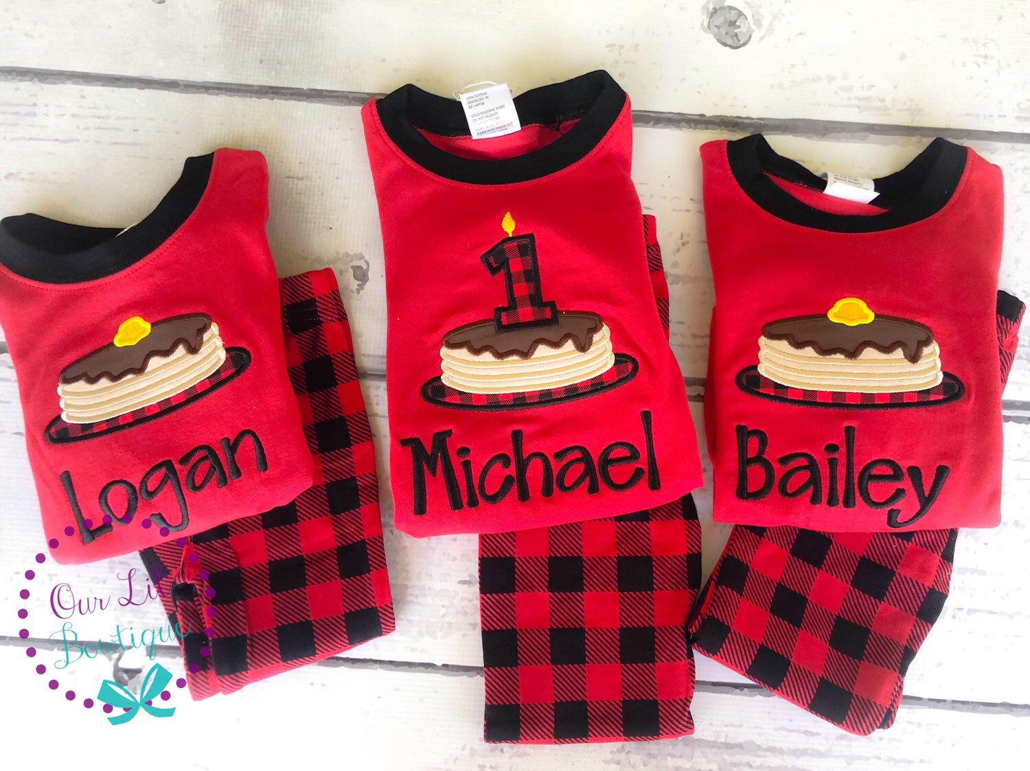 Pancake personalized Birthday Shirt - Pancake Personalized - Pancake Birthday - Christmas Birthday - Buffalo Plaid Birthday - Lumberjack