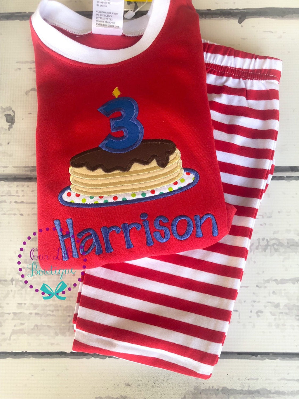 Personalized Pancake Birthday Shirt - Christmas Pajama Set - Pancake Pajamas