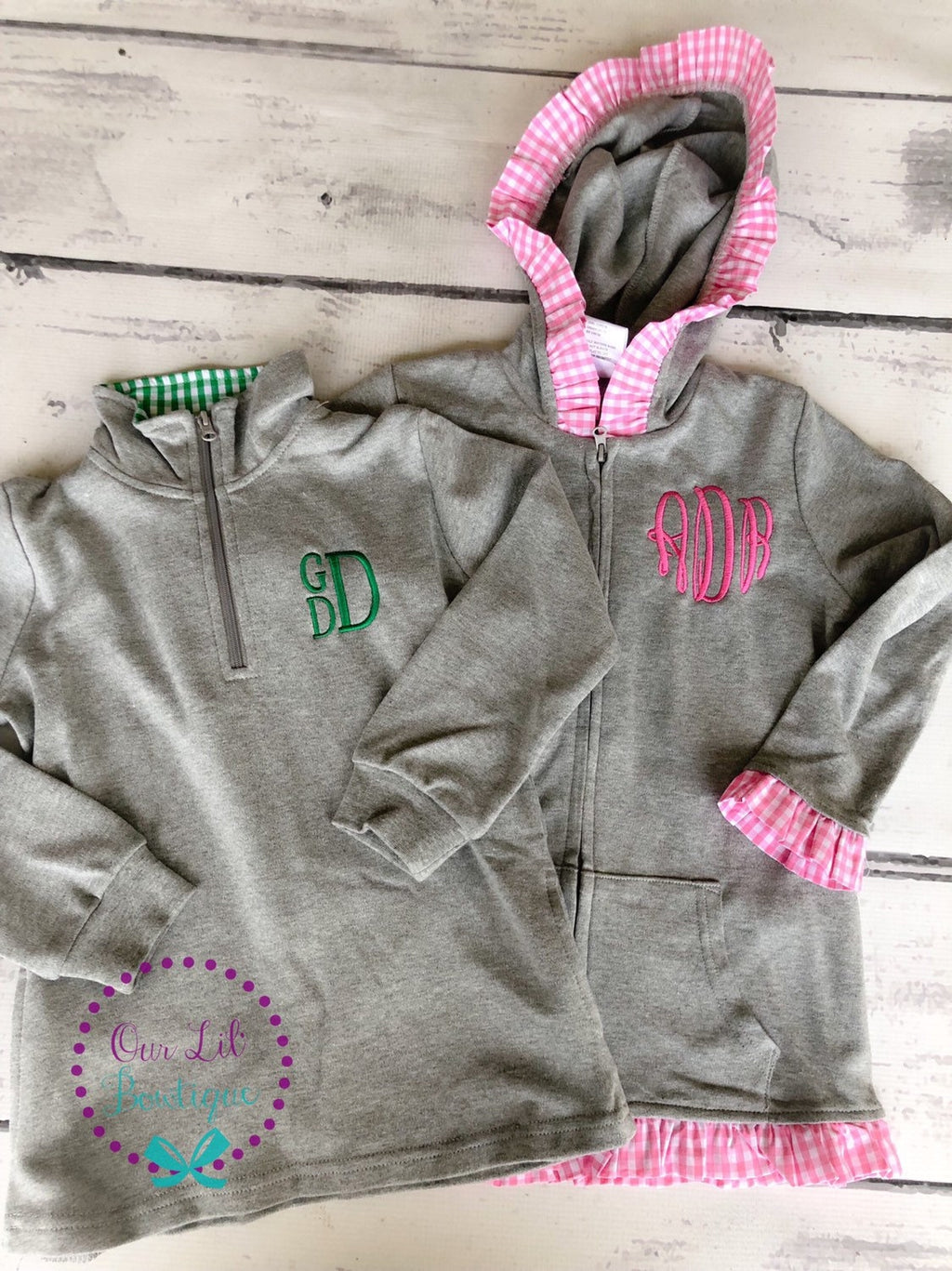 Personalized Kids Pullover: Monogrammed Cotton Zip Up